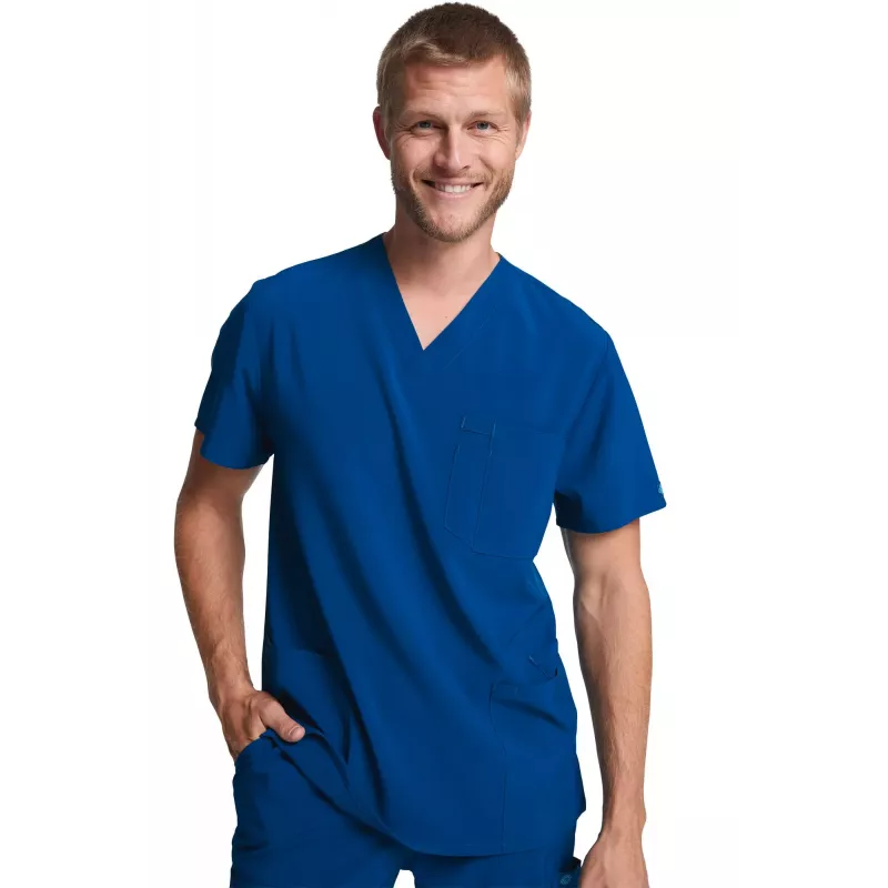 Tunique médicale haut col V homme