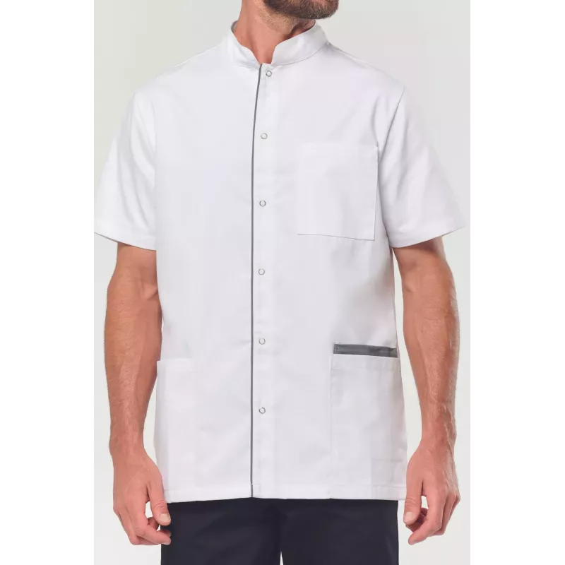 Blouse polycoton avec boutons-pression homme