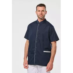 Blouse polycoton avec boutons-pression homme