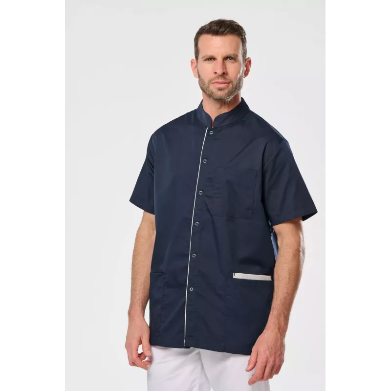 Blouse polycoton avec boutons-pression homme