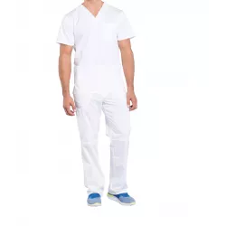 Tunique médicale haut col V homme