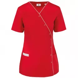 Blouse polycoton avec boutons-pression femme