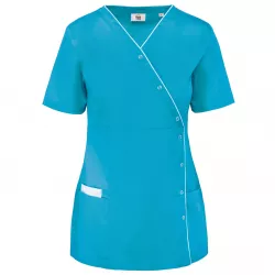 Blouse polycoton avec boutons-pression femme