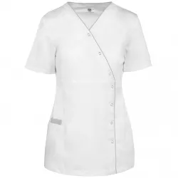 Blouse polycoton avec boutons-pression femme