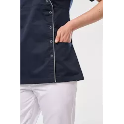 Blouse polycoton avec boutons-pression femme