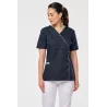 Blouse polycoton avec boutons-pression femme