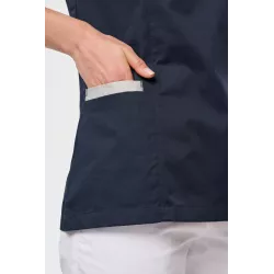 Blouse polycoton avec boutons-pression femme