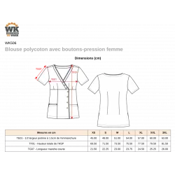 Blouse polycoton avec boutons-pression femme