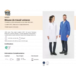 Blouse de travail unisexe