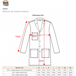 Blouse de travail unisexe