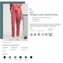 Pantalon cargo stretch femme