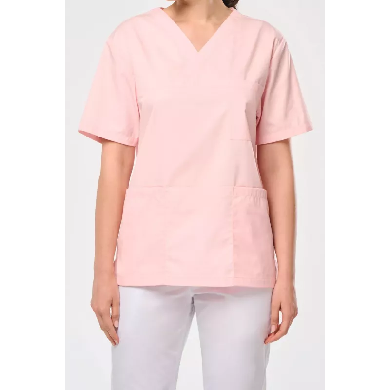 Tunique manches courtes polycoton unisexe