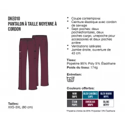 Pantalon à cordon de serrage à taille standard unisexe