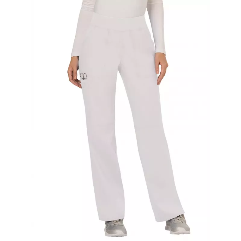 Pantalon cargo à taille moyenne à enfiler femme