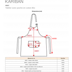 Tablier avec poche en coton Bio