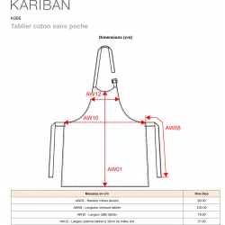 Tablier coton sans poche