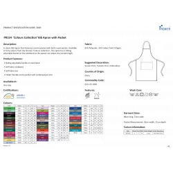 Tablier Bavette Colours avec Poche - Premier PR154