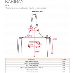 Tablier polycoton lavage haute température