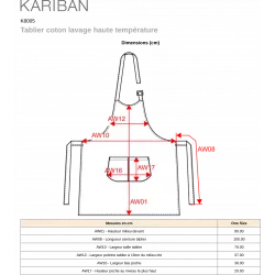 Tablier coton lavage haute température