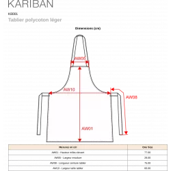 Tablier polycoton léger