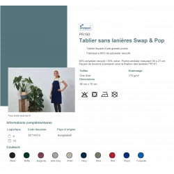 Tablier sans lanières Swap & Pop