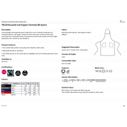 Tablier à bavette recyclé et biologique