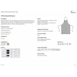 Tablier à bavette rayé