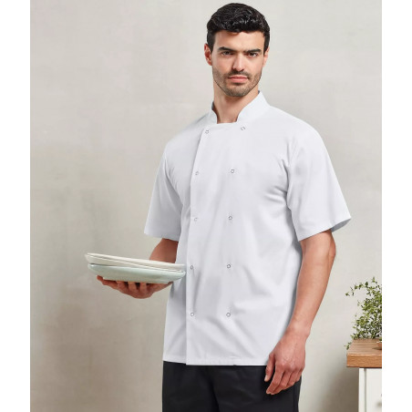 Veste Cuisine Courte PR664 | Pressions Métal & Durable