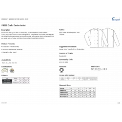 Veste Denim chef cuisinier