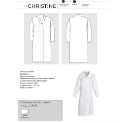 Blouse Femme CHRISTINE ML Polycoton Blanche | Shoptablouse