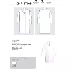 Blouse Homme CHRISTIAN ML Polycoton Blanche | Shoptablouse