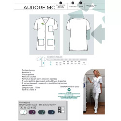 Tunique médicale Femme AURORE MC Polycoton Recyclé | Shoptablouse