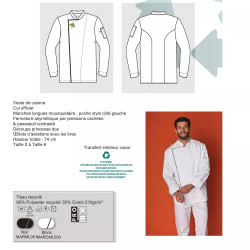 Veste Chef Homme Tissu Recyclé Manches Longues | Shoptablouse