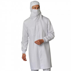 Blouse agro Nils blanche avec capuche et masque | Shoptablouse