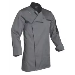 Veste de Cuisine Homme Florent | Col Officier, Boutons Pression, Tissu Respirant | Usage Intensif en Restauration