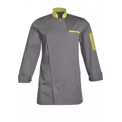 Veste de Cuisine Homme Florent | Col Officier, Boutons Pression, Tissu Respirant | Usage Intensif en Restauration