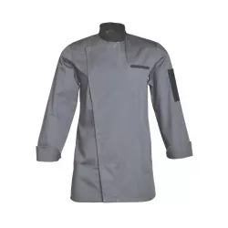 Veste de Cuisine Homme Florent | Col Officier, Boutons Pression, Tissu Respirant | Usage Intensif en Restauration