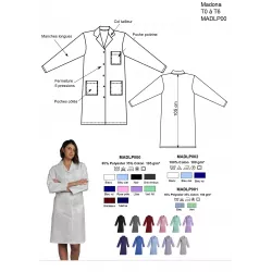 Blouse Médicale Madona Manches Longues | Infirmière & Hôpital - Shop ta blouse