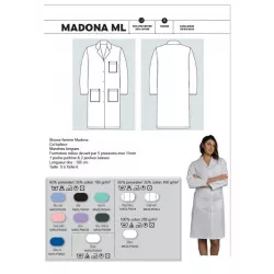 Blouse médicale femme manches longues Madona