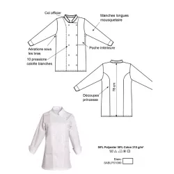 Veste de Cuisine Blanche Sabine | Vêtement Professionnel Restaurant - Shop ta blouse