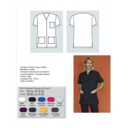 Tunique Médicale Mixte Viviane Manches Courtes | Tenue Hôpital - Shop ta blouse