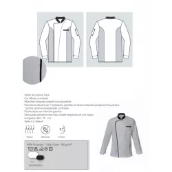 Veste de Cuisine Mixte Zack ML Manches Longues | Pro Restauration - Shop ta blouse