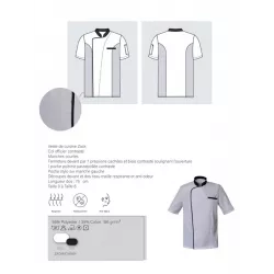 Veste de Cuisine Mixte Zack ML Manches Longues | Pro Restauration - Shop ta blouse