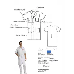 Blouse Hôpital Homme Oscar | Vêtement Médical & Laboratoire - Shop ta blouse