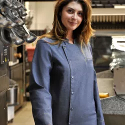 Veste de cuisine mixte en denim stretch – Modèle Scott
