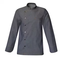 Veste de cuisine mixte en denim stretch – Modèle Scott