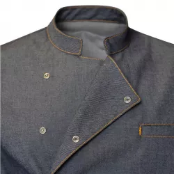 Veste de cuisine mixte en denim stretch – Modèle Scott