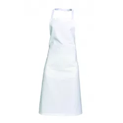 Tablier valet blanc coton 260g avec poche – Taille unique