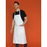 Tablier valet blanc coton 260g avec poche – Taille unique