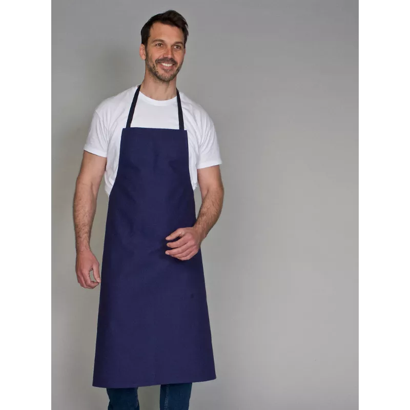 Tablier valet blanc coton 260g avec poche – Taille unique
